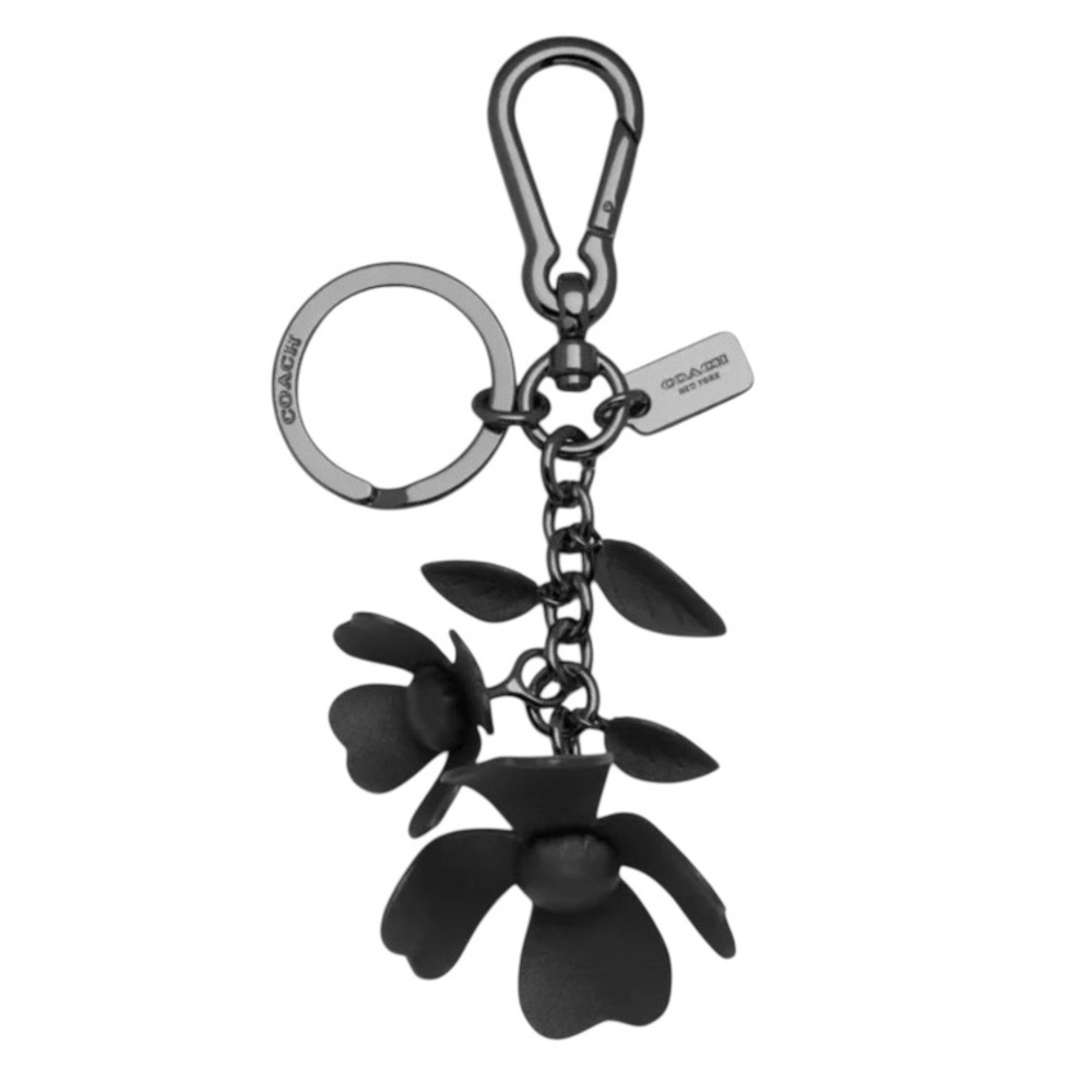 EUC RARE LIKE NEW Essential Black Tea Rose Bag Charm /Keychain